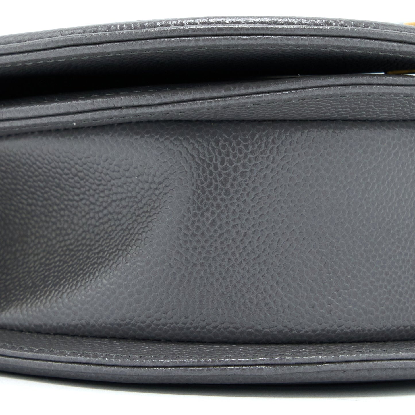 Chanel 22A Boy Messenger Bag Caviar Grey GHW (Microchip)