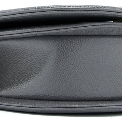 Chanel 22A Boy Messenger Bag Caviar Grey GHW (Microchip)