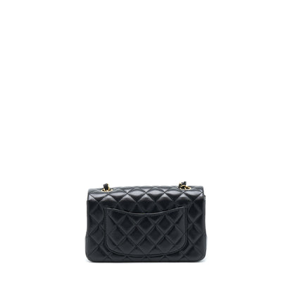 Chanel Mini Rectangular Lambskin Black LGHW(Microchip)
