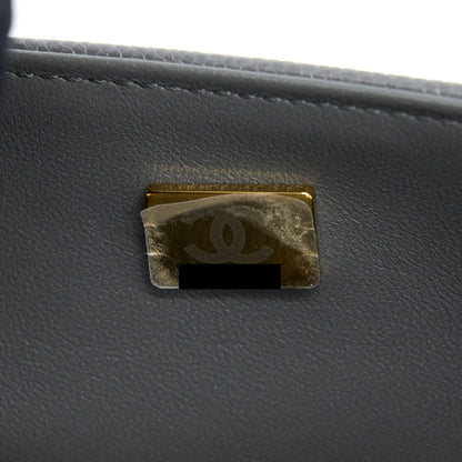 Chanel 22A Boy Messenger Bag Caviar Grey GHW (Microchip)