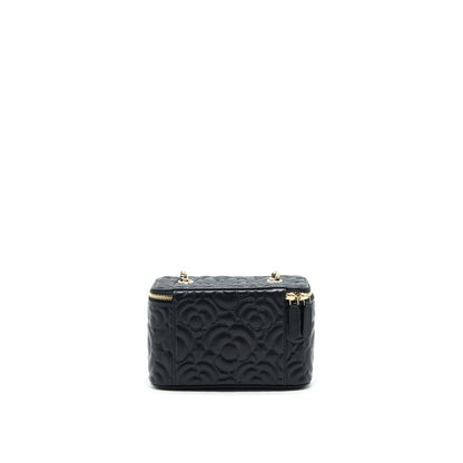 Chanel Camellia Long vanity with chains lambskin black LGHW