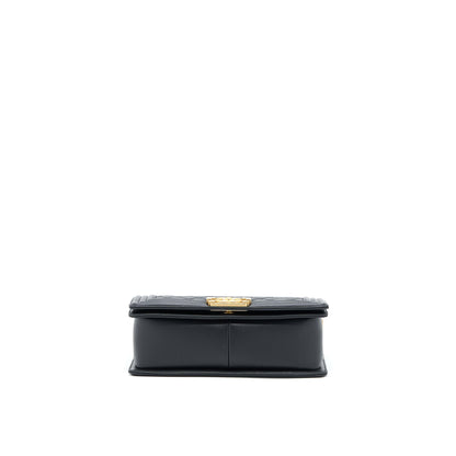 Chanel Medium Boy Bag Lambskin Black Brushed GHW (Microchip)
