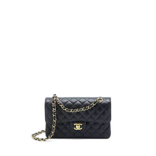 Chanel Small Classic Double Flap Bag Caviar Black GHW (Microchip)