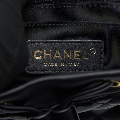 Chanel Quilted Backpack Calfskin Black GHW