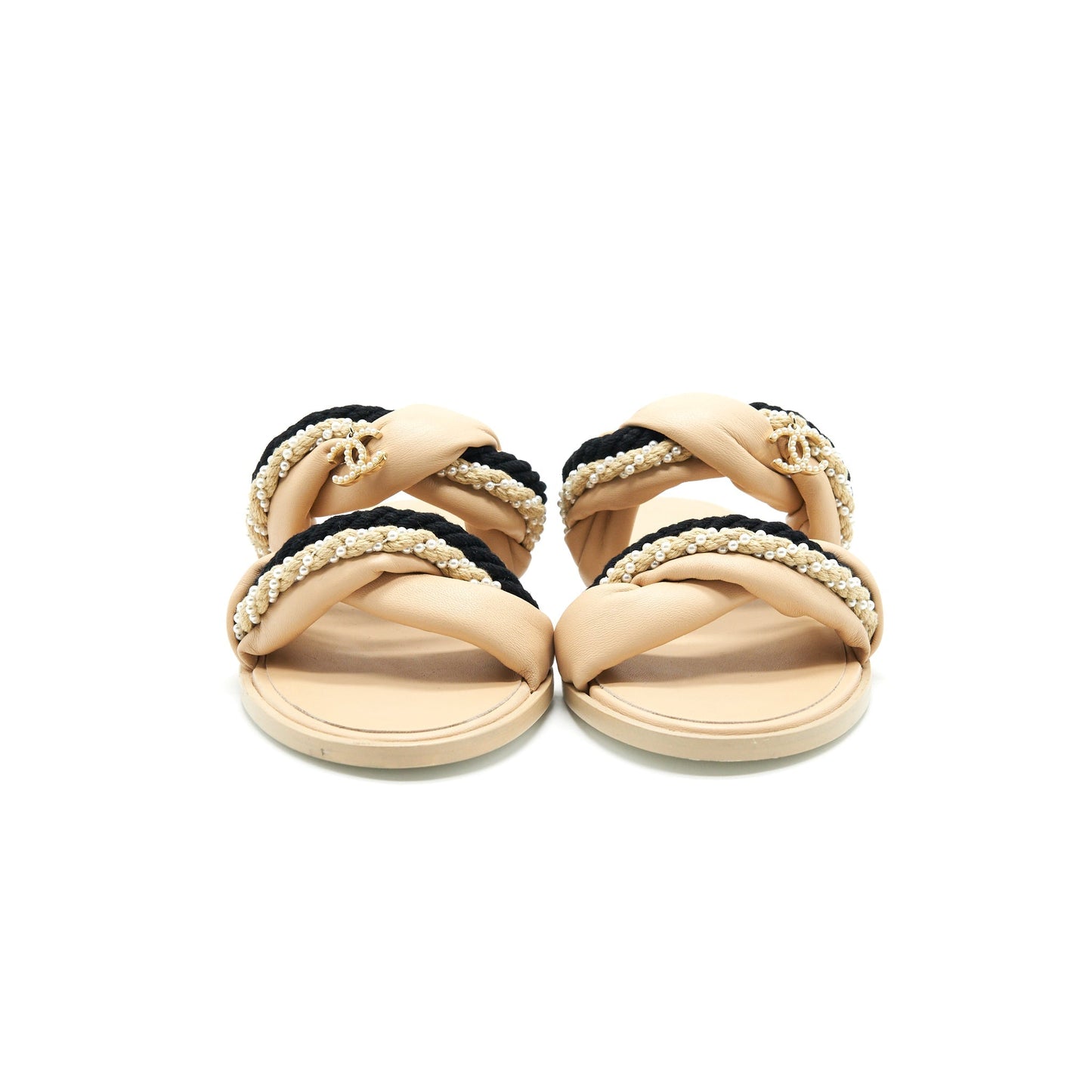 Chanel 19S Mule Beige/ Black Size37C