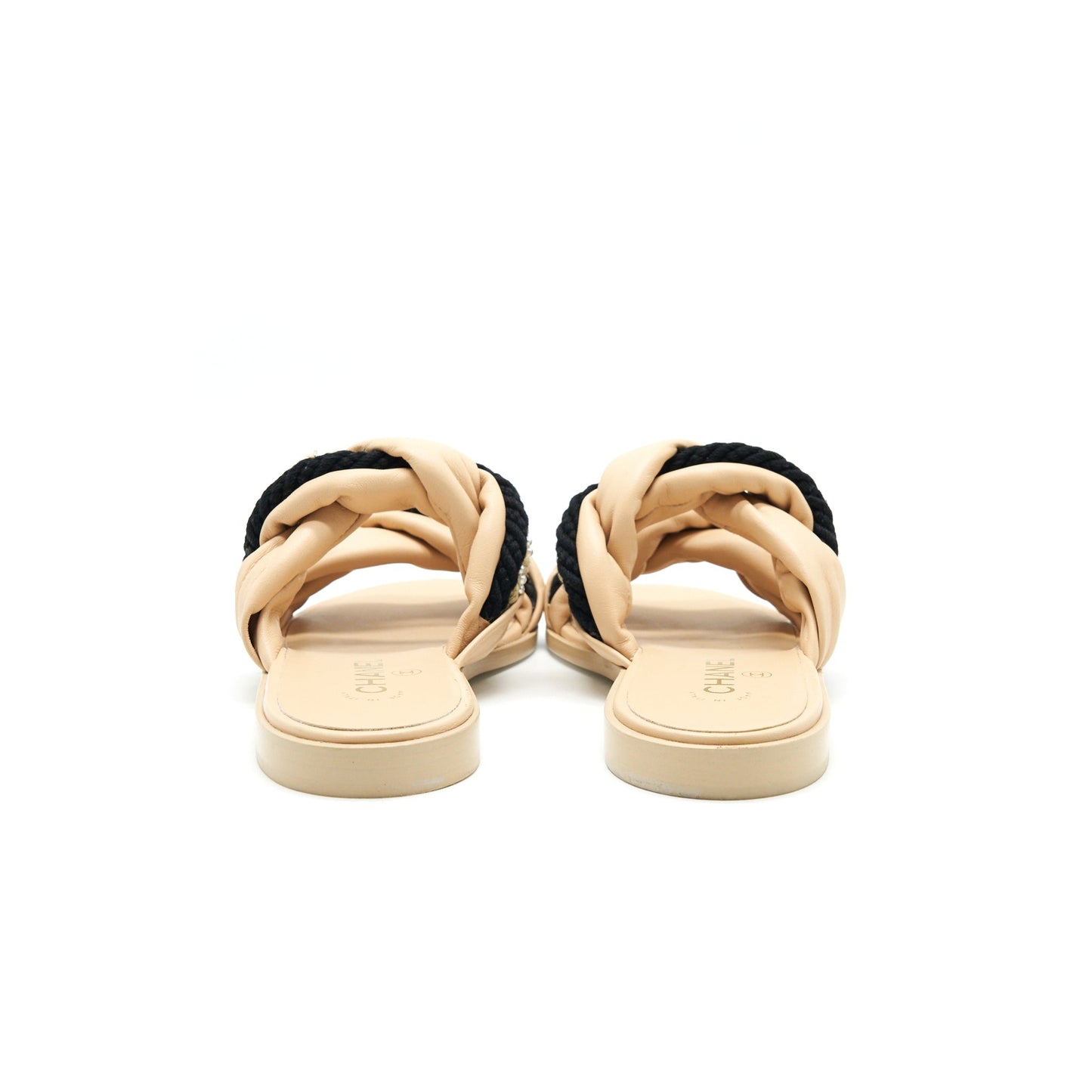 Chanel 19S Mule Beige/ Black Size37C
