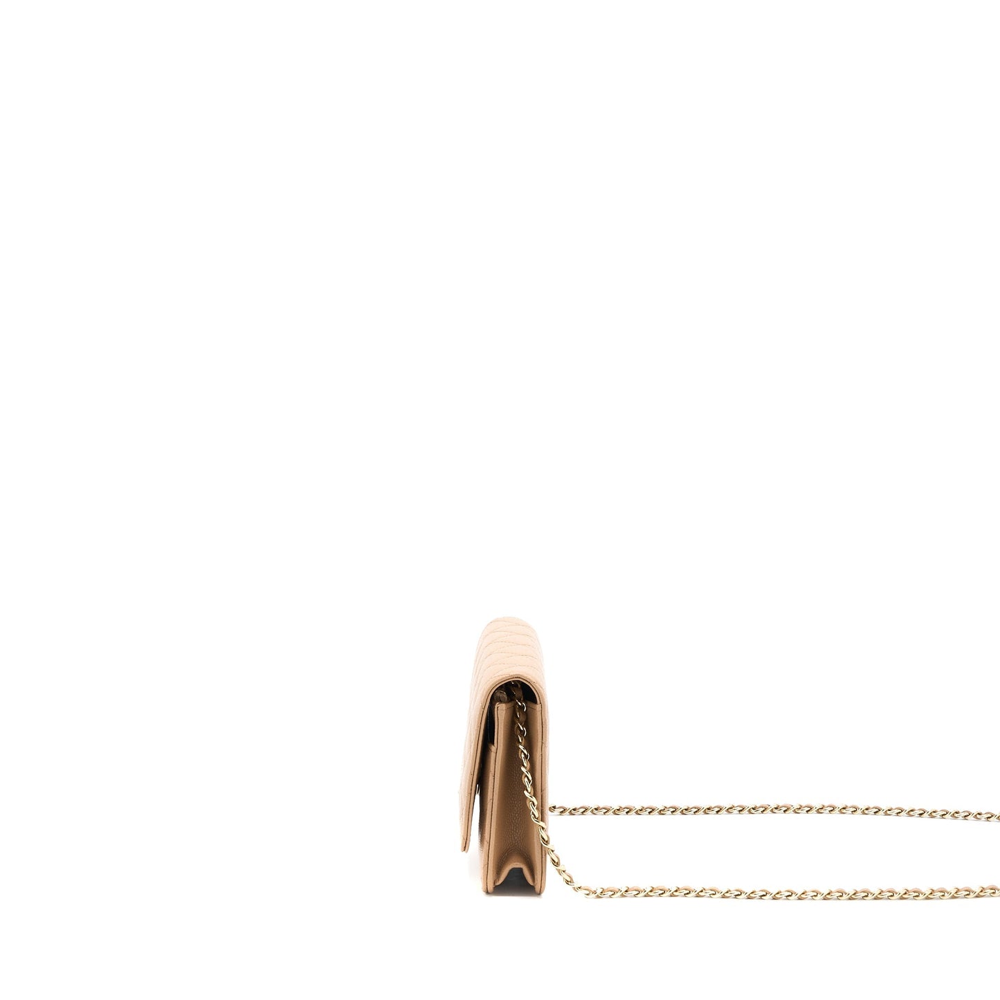 Chanel 22K Wallet On Chain Caviar Dark Beige LGHW (Microchip)