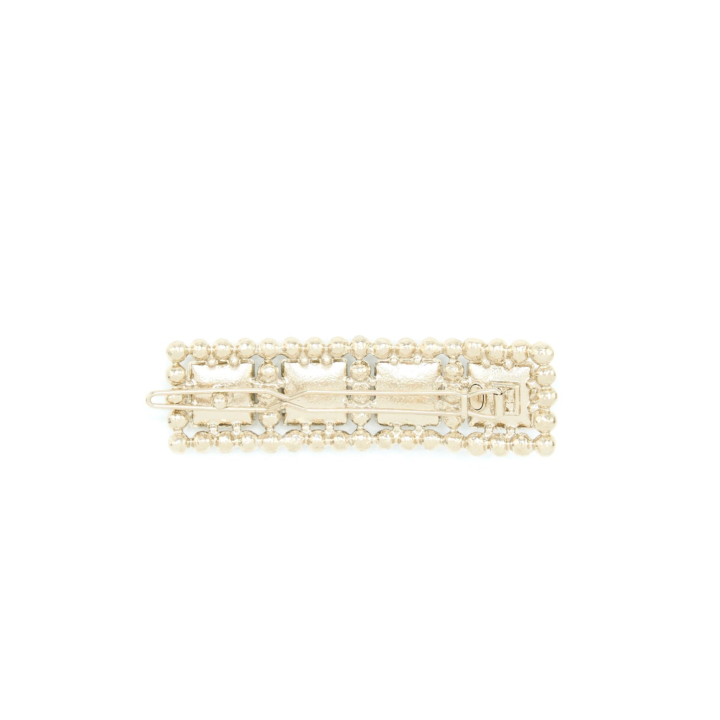 Chanel Pearl /CC Logo Hairclip Light Gold Tone
