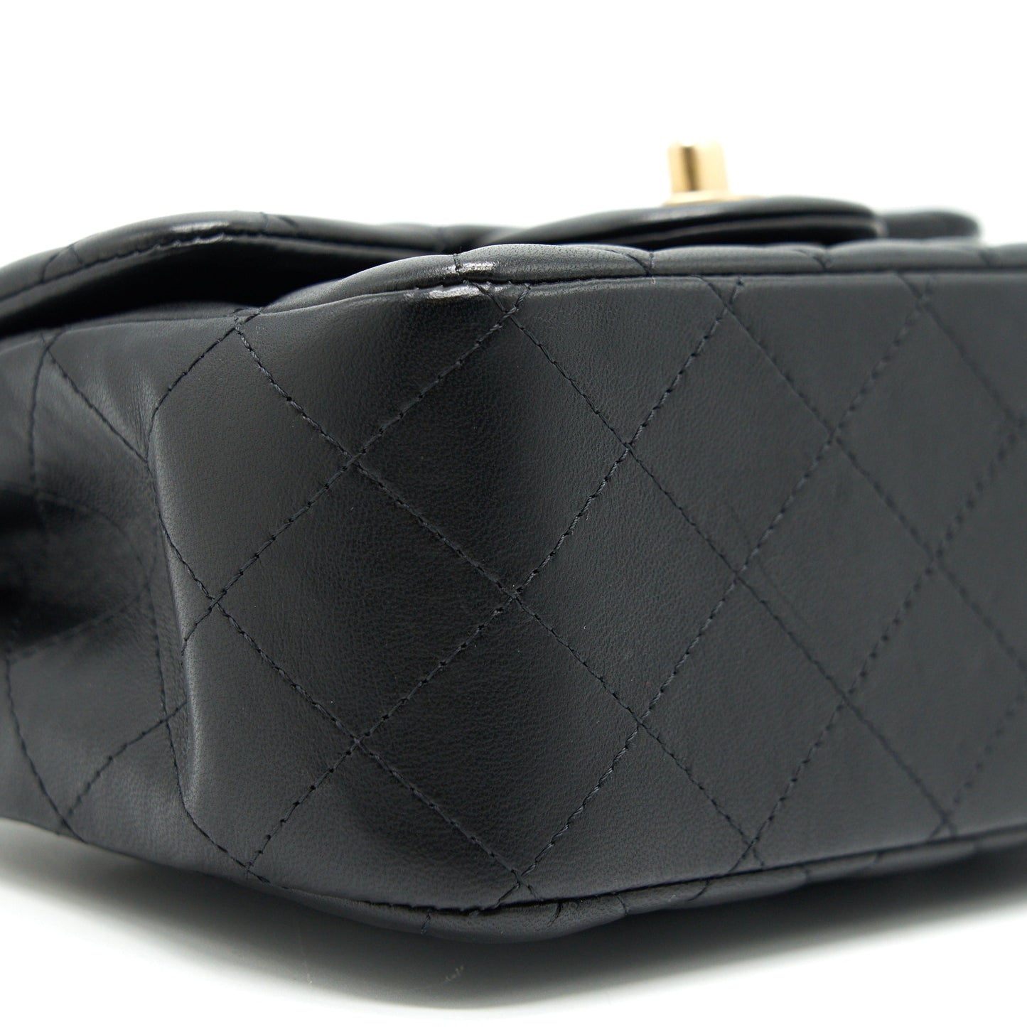 CHANEL MINI SQUARE BLACK LAMBSKIN GHW