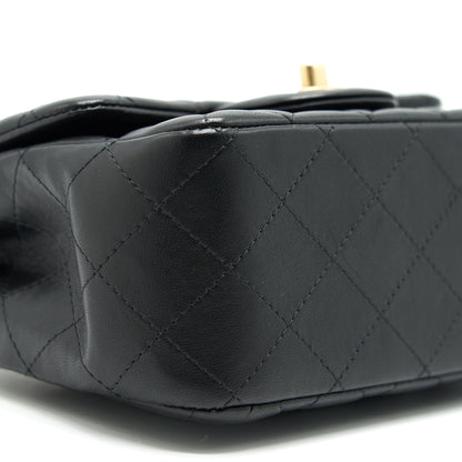 CHANEL MINI SQUARE BLACK LAMBSKIN GHW