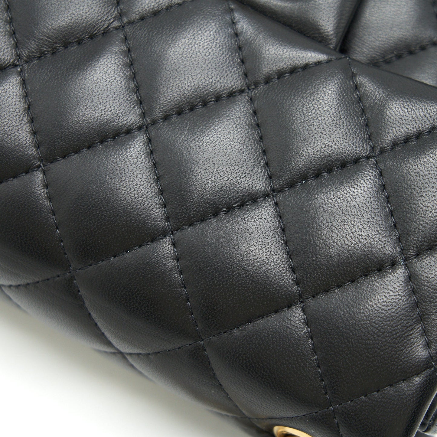 CHANEL MINI SQUARE BLACK LAMBSKIN GHW