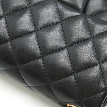 CHANEL MINI SQUARE BLACK LAMBSKIN GHW