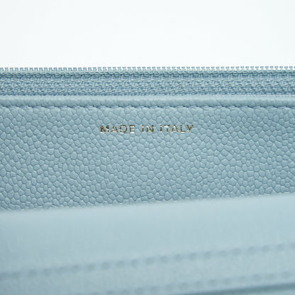 Chanel 22P Wallet On Chain With CC Logo Chain Caviar Light Blue LGHW