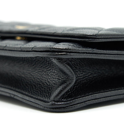 Chanel 21A Coco letter Wallet on Chain Black Caviar GHW