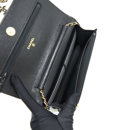 Chanel 21A Coco letter Wallet on Chain Black Caviar GHW