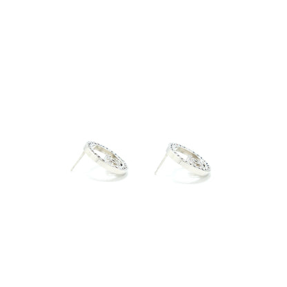 Chanel Round Crystal CC Earrings SHW