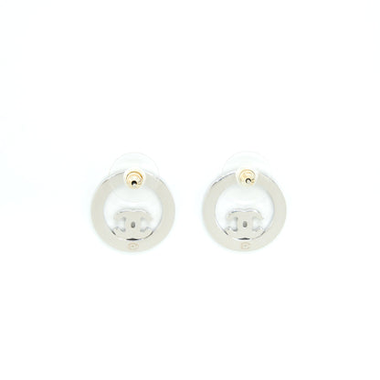 Chanel Round Crystal CC Earrings SHW