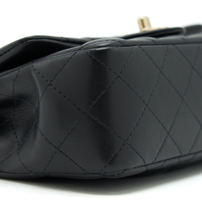 Chanel Mini Rectangular Flap Bag Lambskin Black LGHW(Microchip