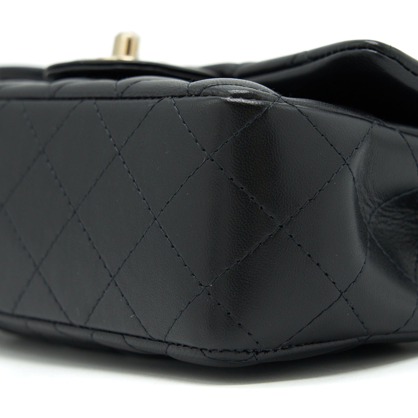 Chanel Mini Rectangular Flap Bag Lambskin Black LGHW(Microchip