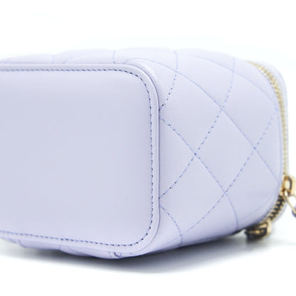 Chanel 21K Mini Top Handle Vanity With Chain Light Purple LGHW
