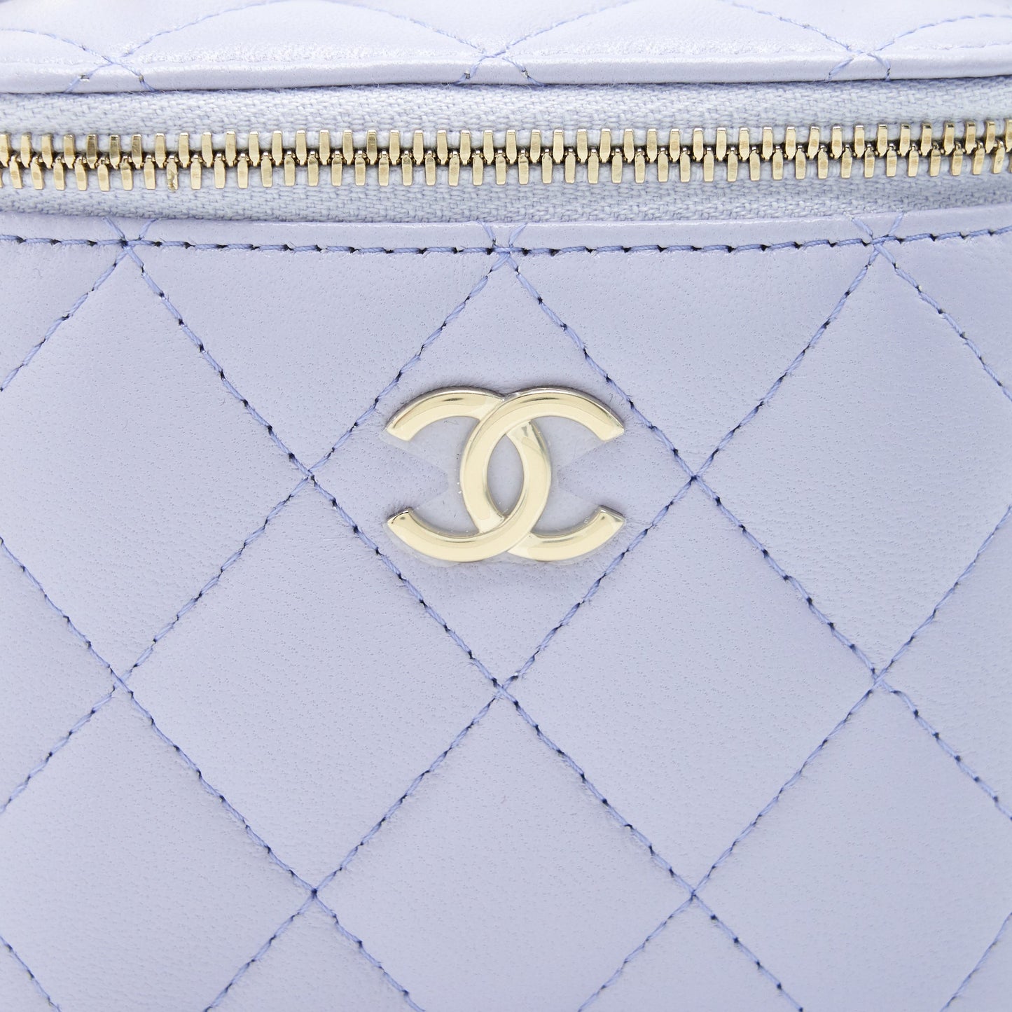 Chanel 21K Mini Top Handle Vanity With Chain Light Purple LGHW