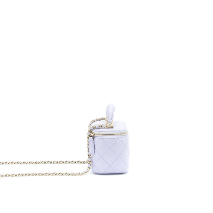 Chanel 21K Mini Top Handle Vanity With Chain Light Purple LGHW