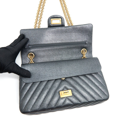 Chanel Chevron Small 2.55 226 Reissue Bag Charcoal GHW