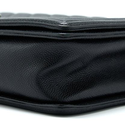 Chanel New Medium 28cm Boy Bag Caviar Black Ruthenium SHW
