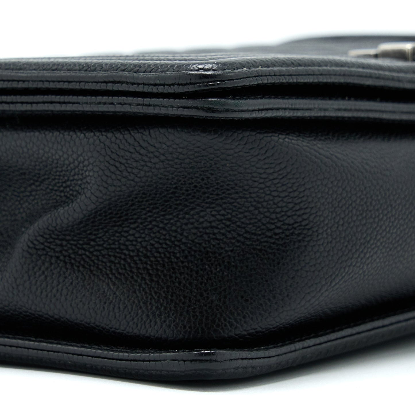 Chanel New Medium 28cm Boy Bag Caviar Black Ruthenium SHW