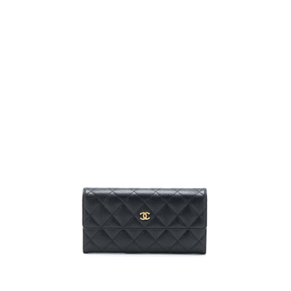 Chanel Classic Long Wallet Caviar Black LGHW