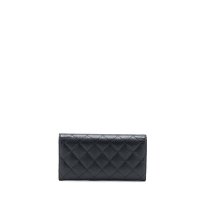 Chanel Classic Long Wallet Caviar Black LGHW