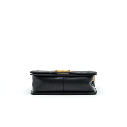 CHANEL TWEED MEDIUM LE BOY CHEVRON BLACK AND WHITE GHW