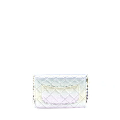 Chanel 21k Wallet On Chain Lambskin Iridescent Multicolour Hardware