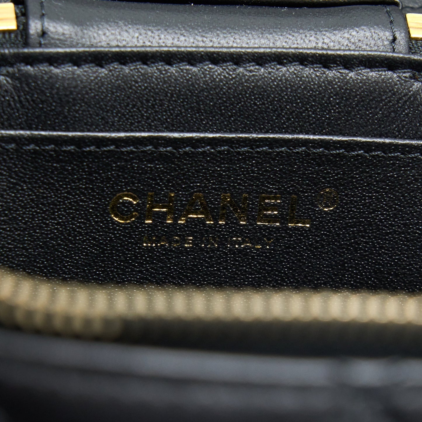 Chanel Trendy Vanity Case Lambskin Black LGHW (Microchip)