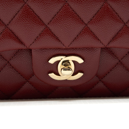 Chanel Medium Classic Double Flap Bag Caviar Dark Red LGHW