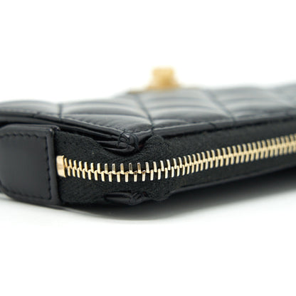 Chanel Reissue Zippy Pouch Quilted Calfskin Black Ruthenium GHW