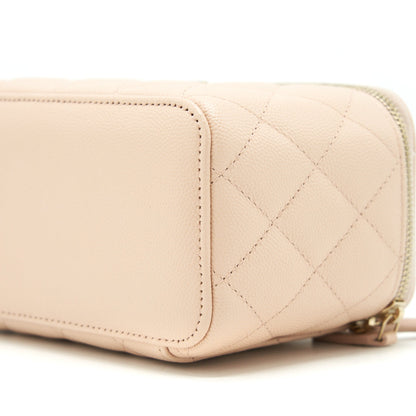 Chanel Long Vanity Case Caviar Nude Pink LGHW