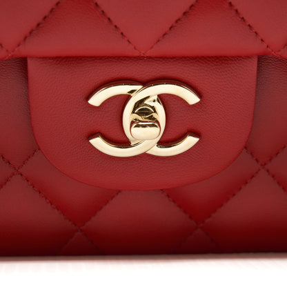 Chanel Classic Jumbo Double Flap Bag Lambskin Red LGHW