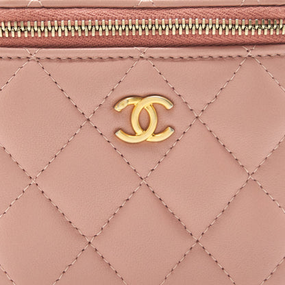 Chanel 21B Pearl Crush Mini Vanity with Chain in Dark Pink