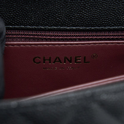 Chanel Small Coco Handle Caviar Black LGHW (Microchip)
