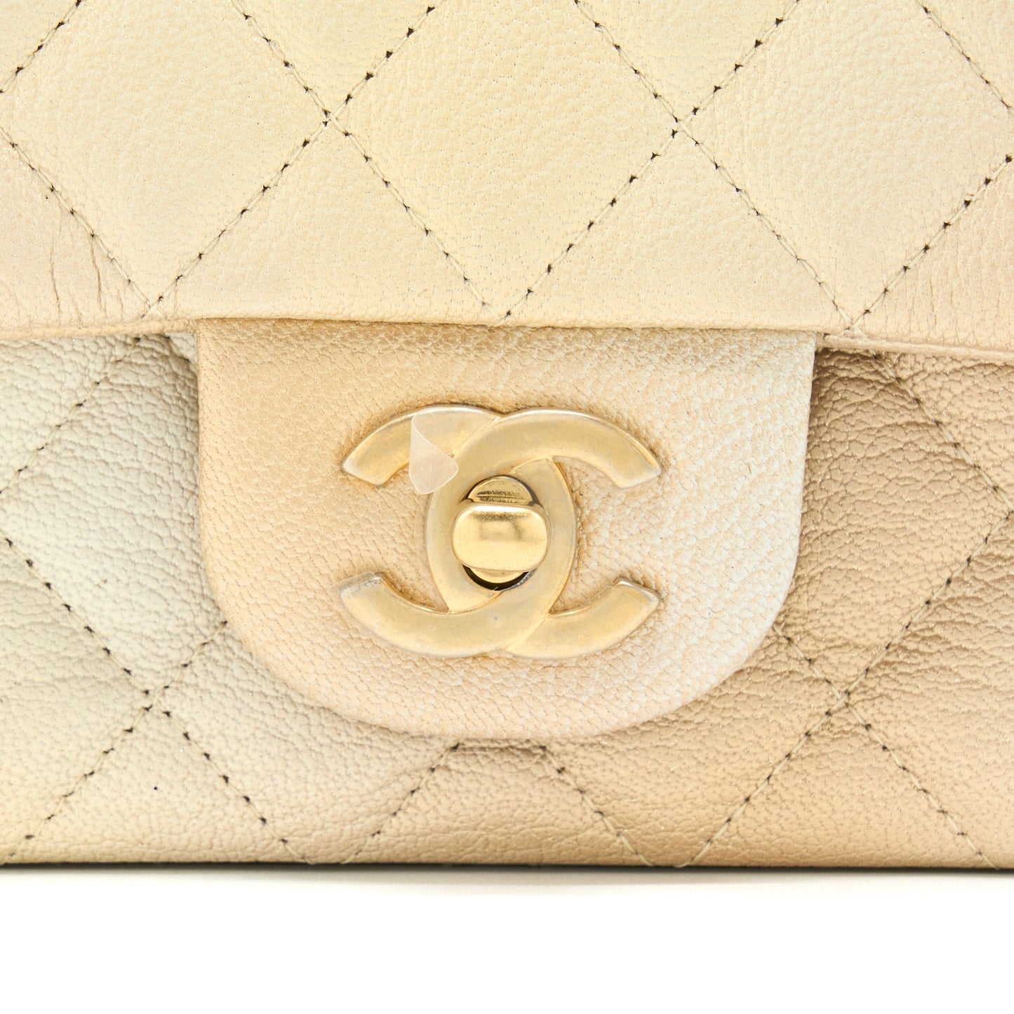 Chanel 22C Mini Rectangular Flap Bag Goatskin Ombre Beige Brushed GHW(Microchip)
