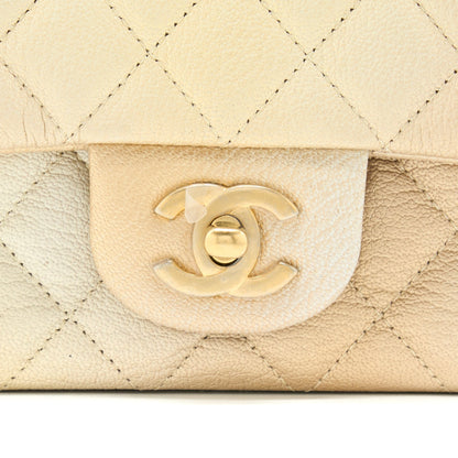 Chanel 22C Mini Rectangular Flap Bag Goatskin Ombre Beige Brushed GHW(Microchip)