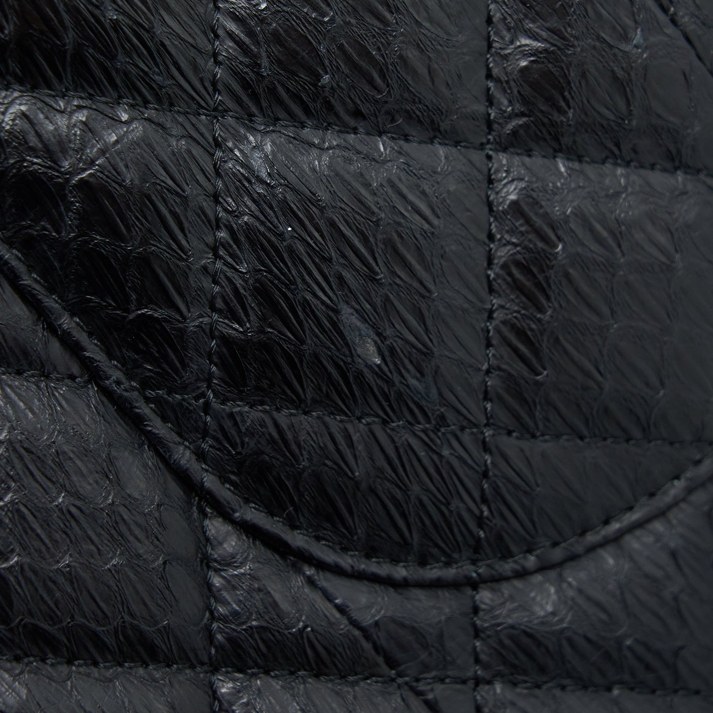 Chanel Top Handle Flap Bag Python Black SHW