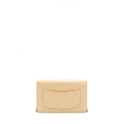 Chanel Classic Wallet On Chain Lambskin Beige LGHWMicrochip