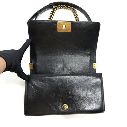 Chanel Medium Boy Bag Calfskin Black GHW