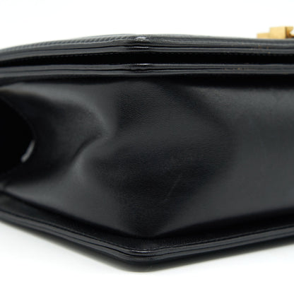 CHANEL TWEED MEDIUM LE BOY CHEVRON BLACK AND WHITE GHW