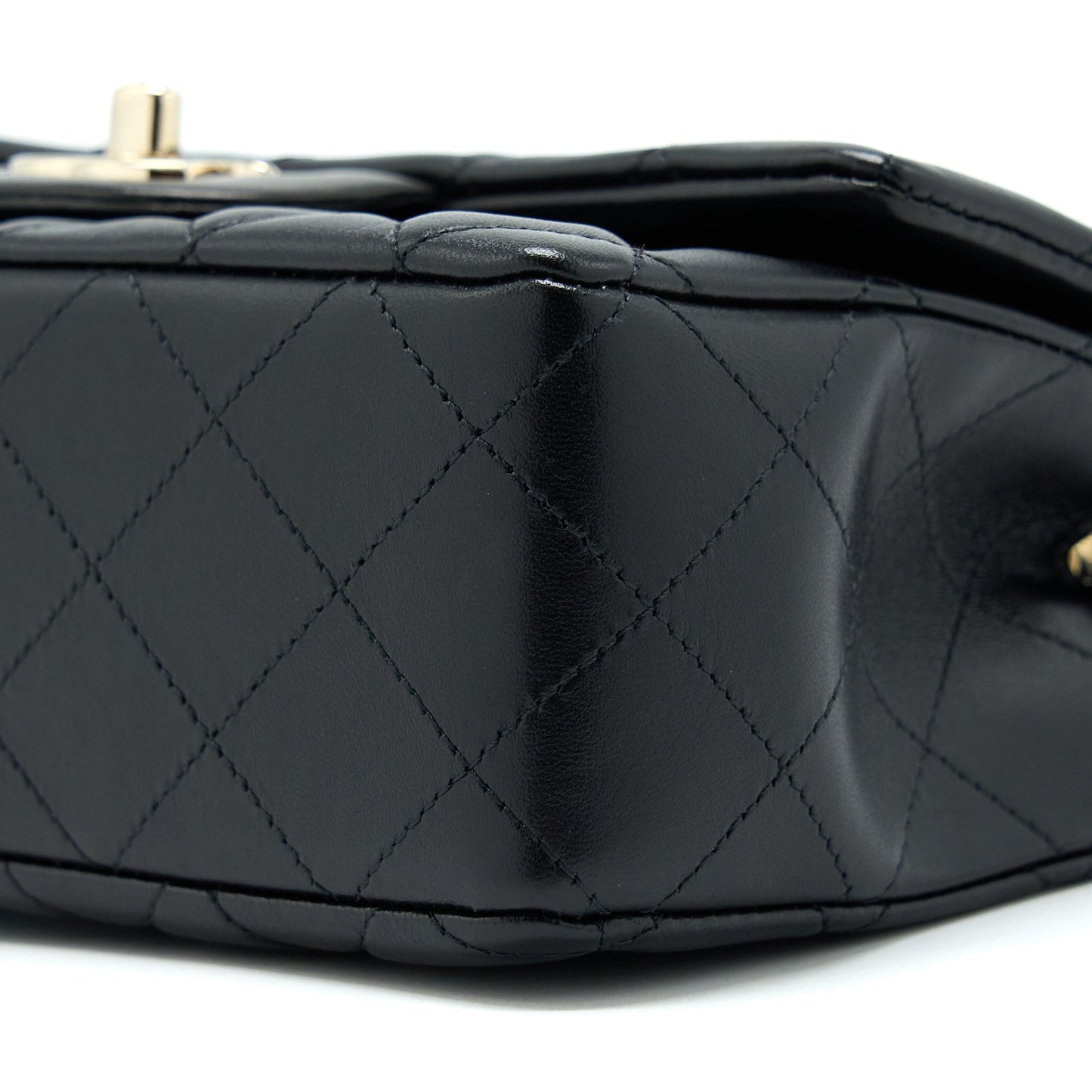 Chanel Mini Rectangular Lambskin Black LGHW(Microchip)