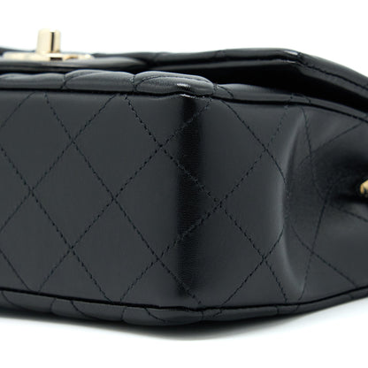 Chanel Mini Rectangular Lambskin Black LGHW(Microchip)