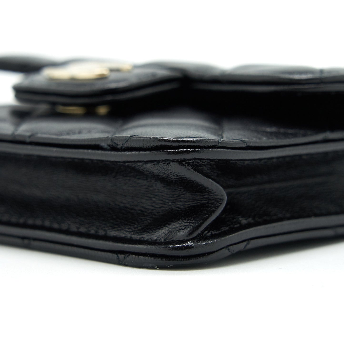 Chanel 21K Flap Coin Purse With Chain Black LGHW