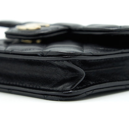 Chanel 21K Flap Coin Purse With Chain Black LGHW